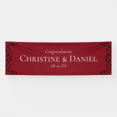 Banderoles Mariage gothique rouge et noir (Horizontal)