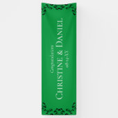 Banderoles Mariage gothique vert et noir (Vertical)