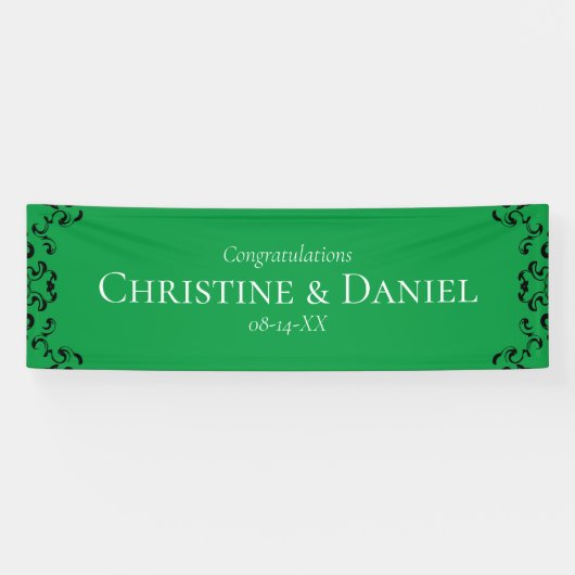 Banderoles Mariage gothique vert et noir (Horizontal)