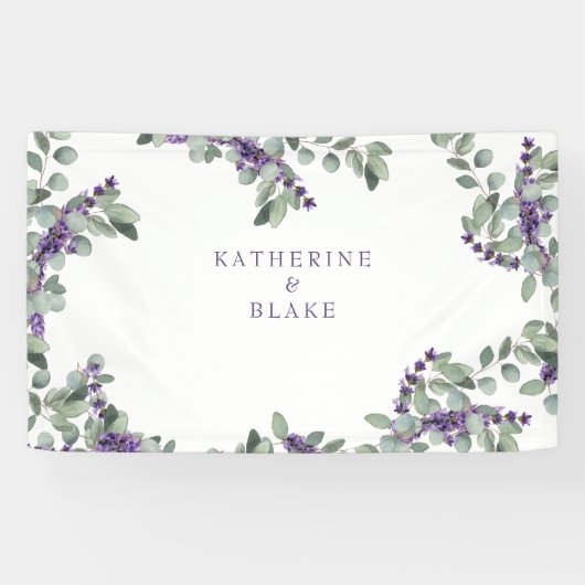 Banderoles Mariage Lavender & Eucalyptus Names (Horizontal)