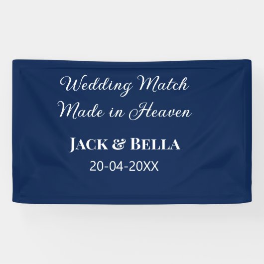 Banderoles Mariage Match fait au ciel mariage faveurs bleu (Horizontal)
