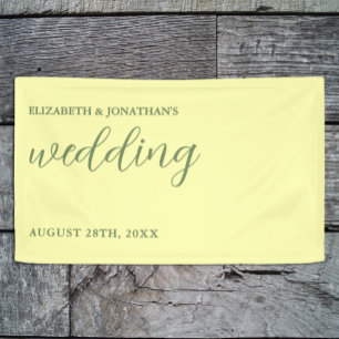 Banderoles Mariage minimaliste Beurre Jaune et Sage