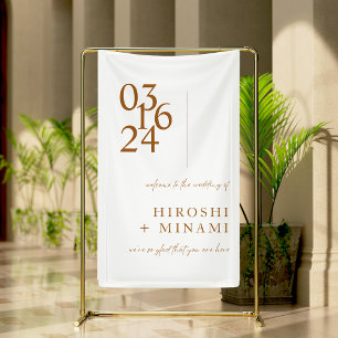 Banderoles Mariage minimaliste moderne blanc