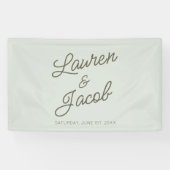 Banderoles Mariage minimaliste vert moderne (Horizontal)