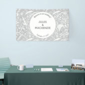 Banderoles Mariage moderne Botanique gris argent (Salon professionnel)
