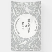 Banderoles Mariage moderne Botanique gris argent (Vertical)