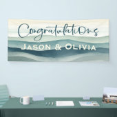 Banderoles Mariage moderne de plage tropicale Félicitations (Salon professionnel)