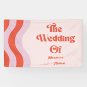 Banderoles Mariage Moderne De Typographie Rose Et Orange Ba (Horizontal)