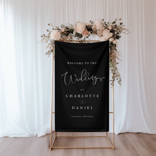Banderoles Mariage moderne, minimal, noir
