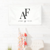 Banderoles Mariage Monogramme noir et blanc Élégant simple (En situation)