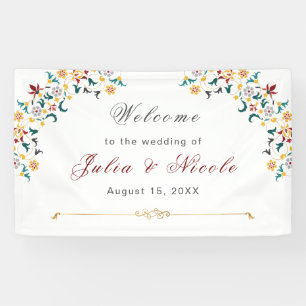 Banderoles Mariage Motif classique complexe de géométrie vint