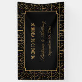 Banderoles Mariage Motif Gold et Black Art Déco (Vertical)