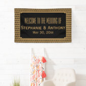 Banderoles Mariage Motif Gold et Black Art Déco (En situation)