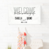 Banderoles Mariage noir et blanc élégant (En situation)