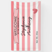 Banderoles Mariage Ombre à rayures blanches personnalisées (Vertical)