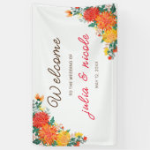 Banderoles Mariage Pastel Orange Yellow Spring Dahlia Fleurs (Vertical)