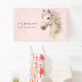 Banderoles Mariage Pastel Rose Toile Cheval & Fleurs Shower (En situation)