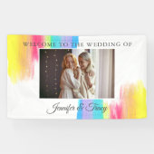 Banderoles Mariage photo chic Rainbow Fiançailles (Horizontal)