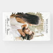 Banderoles Mariage photo minimaliste moderne Bienvenue (Horizontal)