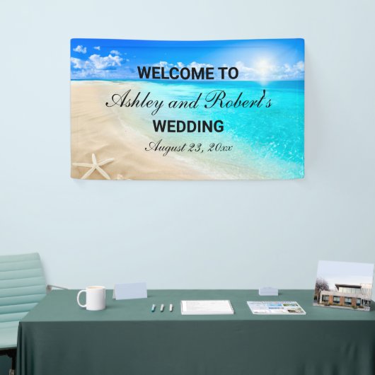 Banderoles Mariage plage Accueil personnalisé (Salon professionnel)