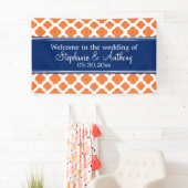 Banderoles Mariage Quatrefoil bleu orange et royal (En situation)