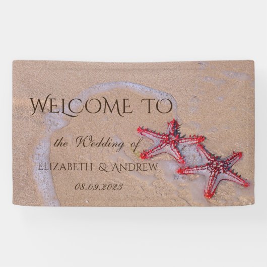 Banderoles Mariage Red Starfish Beach (Horizontal)
