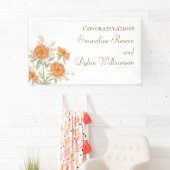 Banderoles Mariage Rose Orange (En situation)