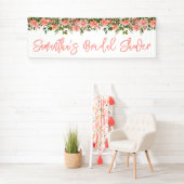 Banderoles Mariage Roseaux Aquarelle Roses Longue Douche de M (En situation)