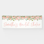 Banderoles Mariage Roseaux Aquarelle Roses Longue Douche de M (Horizontal)