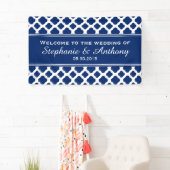 Banderoles Mariage Royal Blue Quatrefoil (En situation)