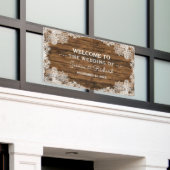 Banderoles Mariage rustique en bois de grange et dentelle (Bâtiment extérieur)