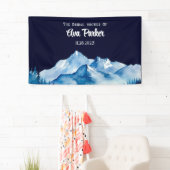 Banderoles Mariage sous la neige bleue hivernale (En situation)