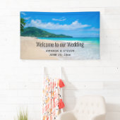 Banderoles Mariage sur la plage tropicale paysagère (En situation)