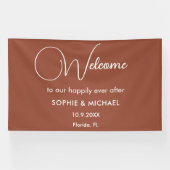 Banderoles Mariage Terracotta Accueil Brown (Horizontal)