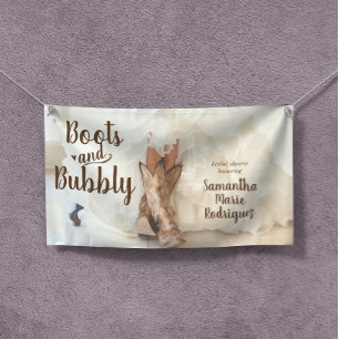 Banderoles Mariage texan de la mariée en bottes & pétillant S