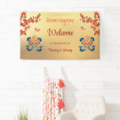 Banderoles Mariage tibétain sans fin (En situation)