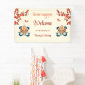 Banderoles Mariage tibétain sans fin (En situation)