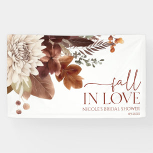 Banderoles Mariage Tomber Amoureux Floral Brun Bourgogne
