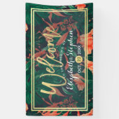 Banderoles Mariage Tropical Floral & Gold Foil (Vertical)
