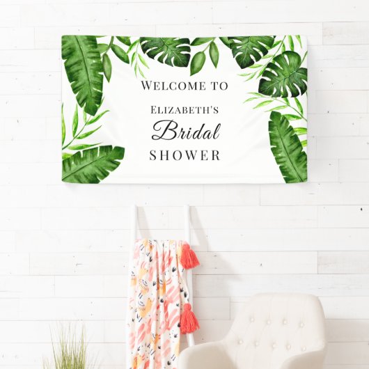 Banderoles Mariage Tropical Watercolor Script Jungle (En situation)