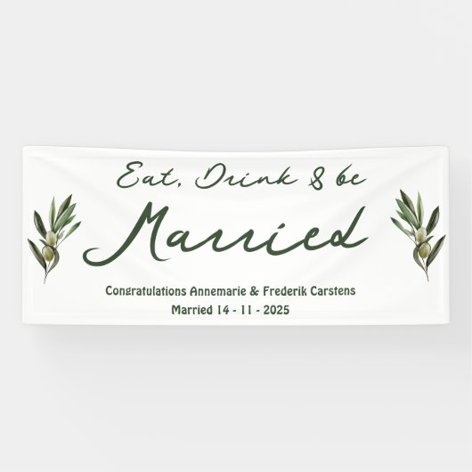 Banderoles Mariage vert olive (Horizontal)