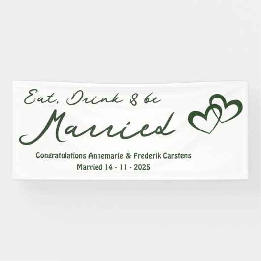 Banderoles Mariage vert olive (Horizontal)