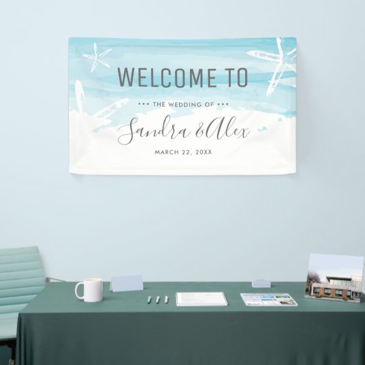 Banderoles Mariage Welcome Beach (Salon professionnel)