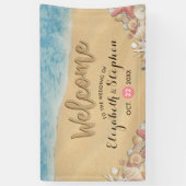 Banderoles Mariage Welcome Summer Beach Starfish Coques de me (Vertical)