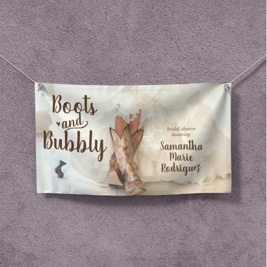 Banderoles Mariée Texas Boots & Bubbly Enterrement de vie de 