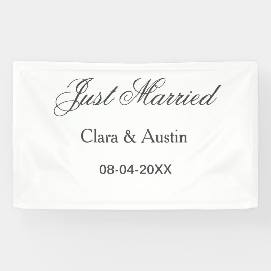Banderoles Mariés add nom du couple date année simulation de  (Horizontal)