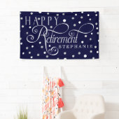 Banderoles Marine, Argent, Blanc, Parti de la retraite modern (En situation)