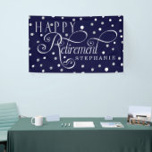 Banderoles Marine, Argent, Blanc, Parti de la retraite modern (Salon professionnel)