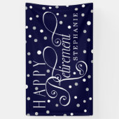 Banderoles Marine, Argent, Blanc, Parti de la retraite modern (Vertical)