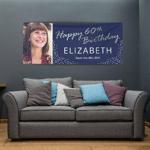 Banderoles Marine Bleu Argent 60e Anniversaire photo
